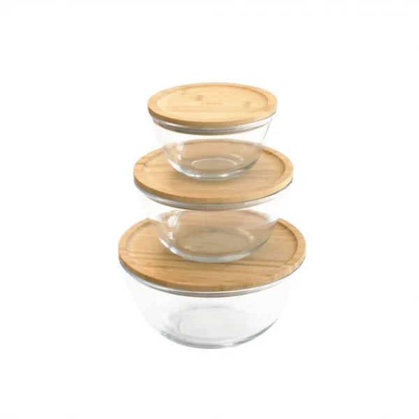 Acheter 🤩 Boîte de Conservation en Verre et Bambou Rond 770 ml Pebbly 👏 3