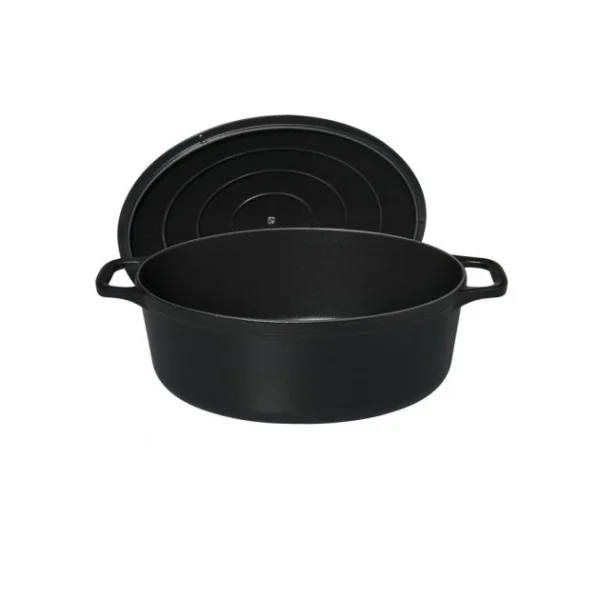 Cocotte En Fonte Ovale 27 Cm Noir Mat Chasseur 4