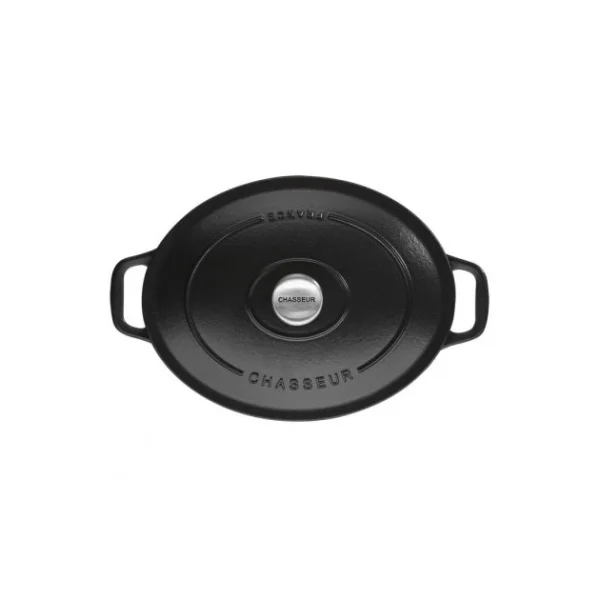 Cocotte En Fonte Ovale 27 Cm Noir Mat Chasseur 1