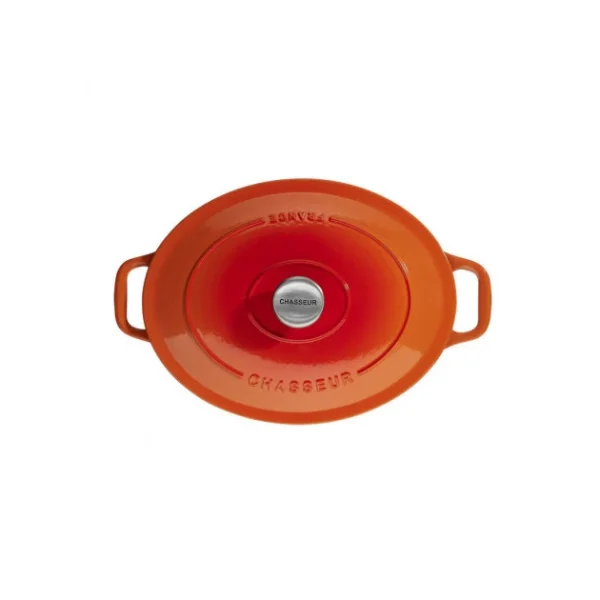 Cocotte En Fonte Ovale 31 Cm Orange Flammé Chasseur 1