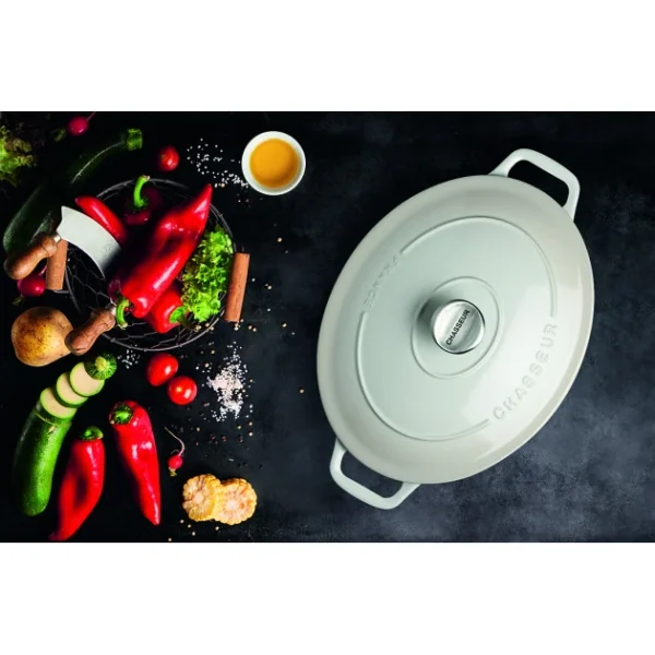 Cocotte En Fonte Ovale 33 Cm Macadamia Chasseur 4