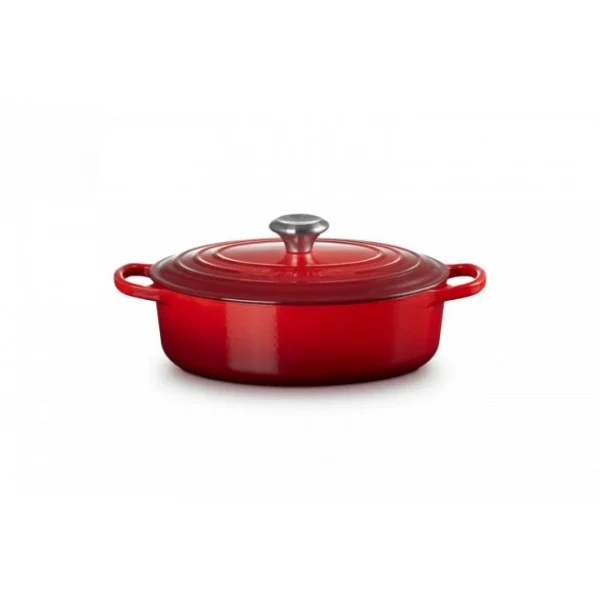 Cocotte En Fonte Ovale Basse 27 Cm Cerise Le Creuset Signature 3