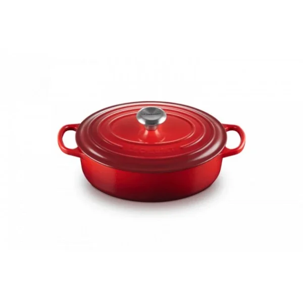 Cocotte En Fonte Ovale Basse 27 Cm Cerise Le Creuset Signature 1