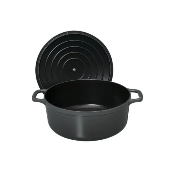 Cocotte En Fonte Ronde 20 Cm Caviar Chasseur 4