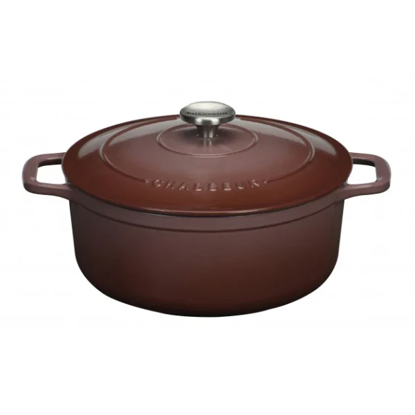 Cocotte En Fonte Ronde 24 Cm Bois De Rose Chasseur 3