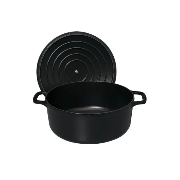 Cocotte En Fonte Ronde 28 Cm Noir Mat Chasseur 4