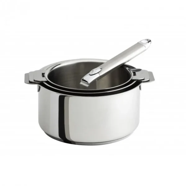 Lot De 3 Casseroles Inox Mutine Amovible Avec Poignée Zenith Cristel 1