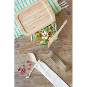 Remise ✨ Lunch Box Verre et Bambou avec Couverts 1 L Pebbly 🎁 6