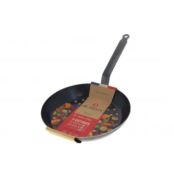 Poêle à Légumes Perforée Tôle Bleue Ø 28 Cm Outdoor De Buyer 4