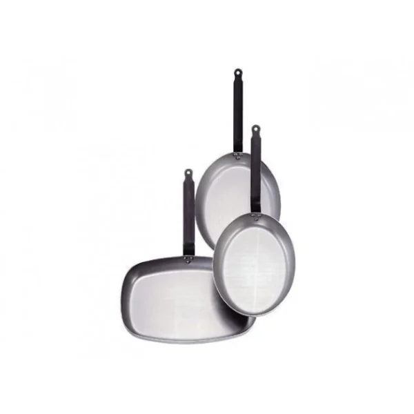 Poêle à Poisson Carbone Plus 40 Cm, Ovale, De Buyer, Tôle Acier 3
