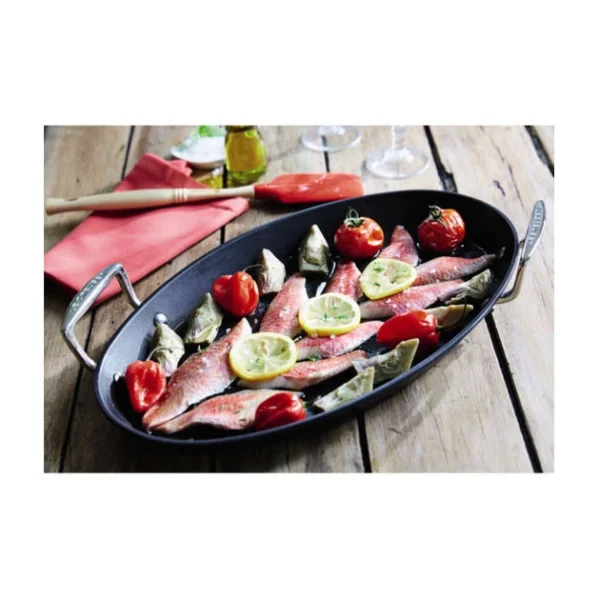 Poêle à Poisson Ovale 25,5×40 Cm Anti-Adhérente Les Forgées Le Creuset 3