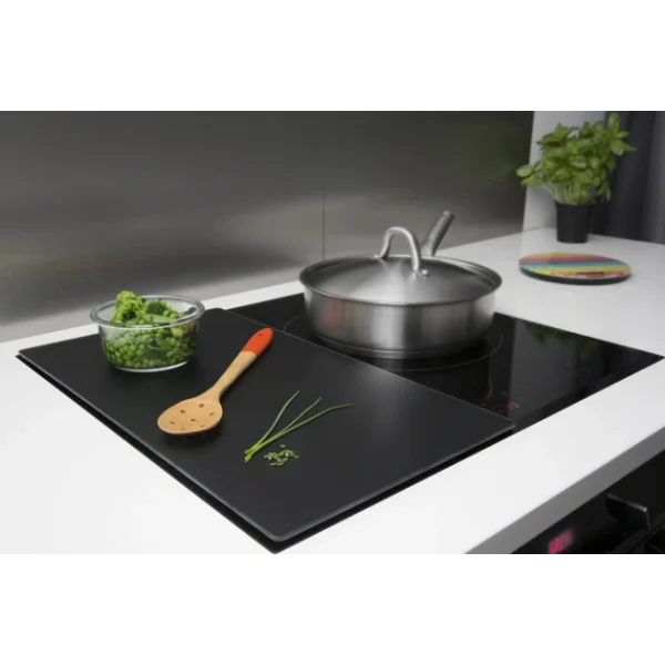 Protection Plaque De Cuisson En Verre 50 X 28 Cm Noir Pebbly 5