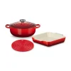 Set Cocotte 24 Cm, Plat à Gratin 23 Cm Et Dessous De Plat Cerise Le Creuset 8