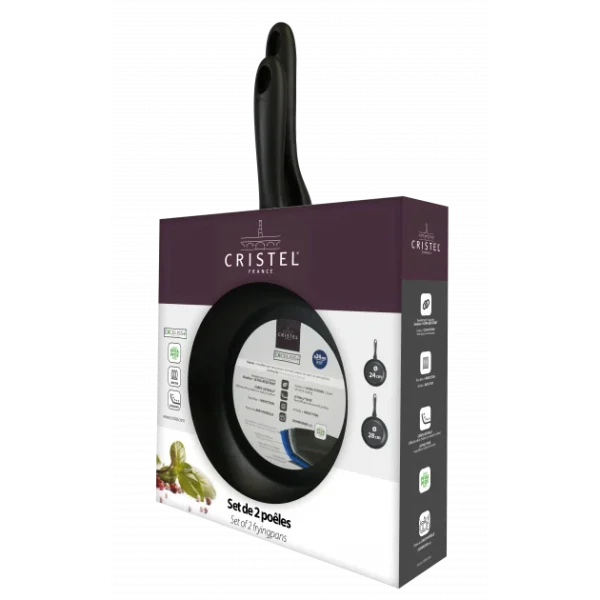 Set De 2 Poêles Aluminium Ø24 & 28 Cm Cookway Ultralu Cristel 3