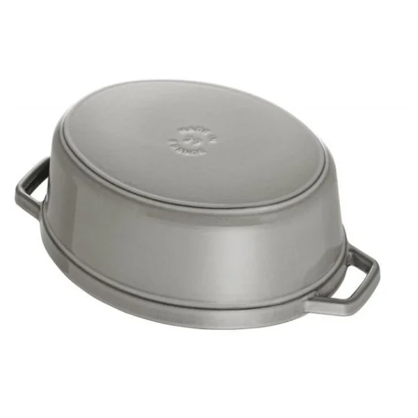 STAUB Cocotte Fonte Ovale 17 Cm Gris Graphite 1 L 4
