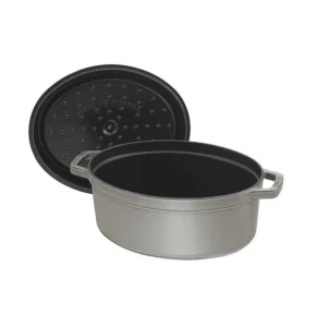 STAUB Cocotte Fonte Ovale 23 Cm Gris Graphite 2,35 L 7