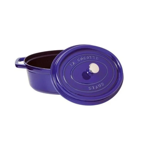 STAUB Cocotte Fonte Ovale 31 Cm Bleu Intense Majolique 5,5 L 3