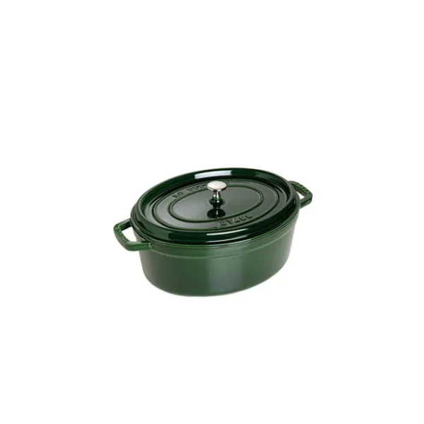 STAUB Cocotte Fonte Ovale 31 Cm Vert Basilic Majolique 5,5 L 1