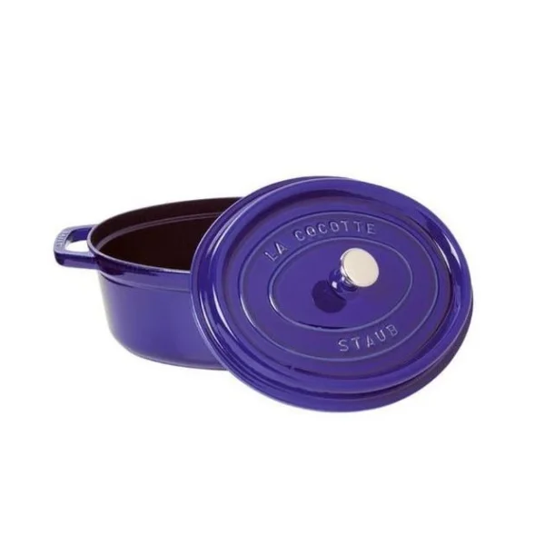 STAUB Cocotte Fonte Ovale 33 Cm Bleu Intense Majolique 6,7 L 3