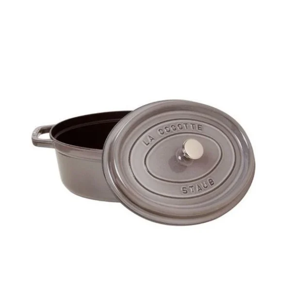 STAUB Cocotte Fonte Ovale 33 Cm Gris Graphite 6,7 L 3