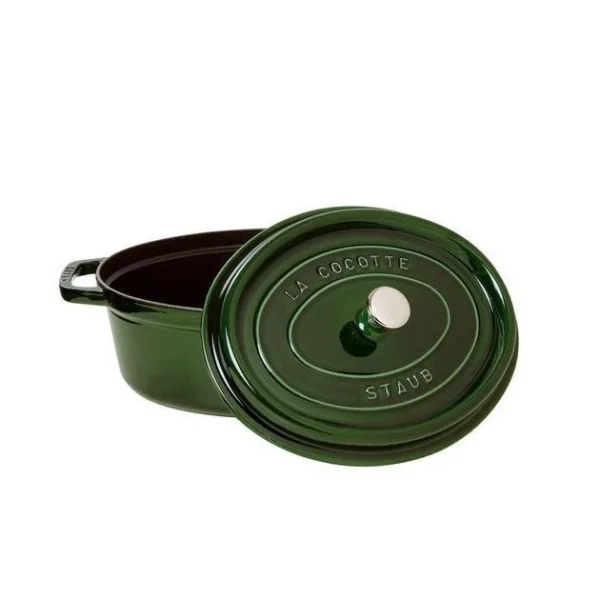 STAUB Cocotte Fonte Ovale 33 Cm Vert Basilic Majolique 6,7 L 3