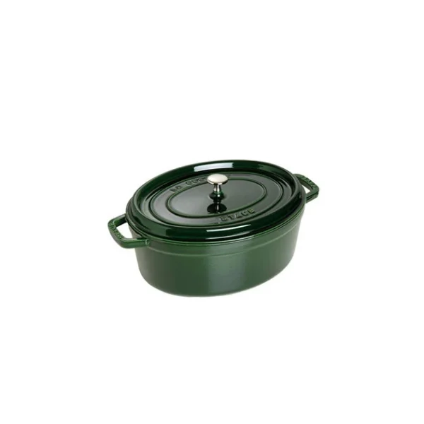 STAUB Cocotte Fonte Ovale 33 Cm Vert Basilic Majolique 6,7 L 1