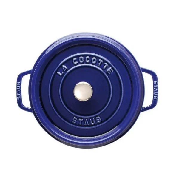 STAUB Cocotte Fonte Ronde 28 Cm Bleu Intense Majolique 6,7 L 3