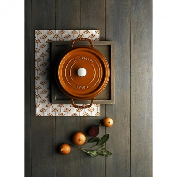 STAUB Cocotte Fonte Ronde 28 Cm Cannelle Majolique 6,7 L 4